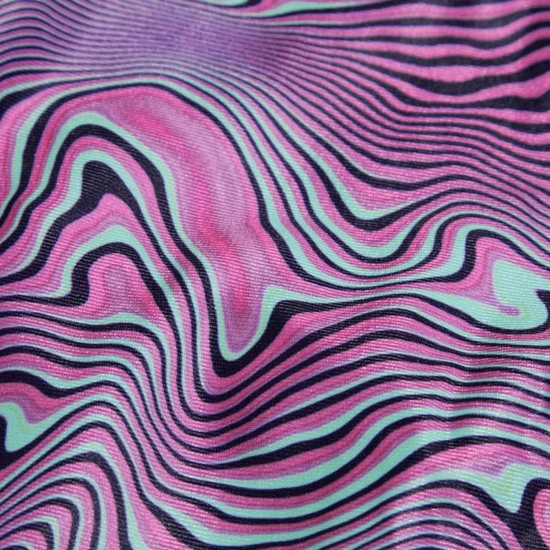 Speedo Girls Allover Digital VBack Neon Reefs Navy/Orchid/Green-1